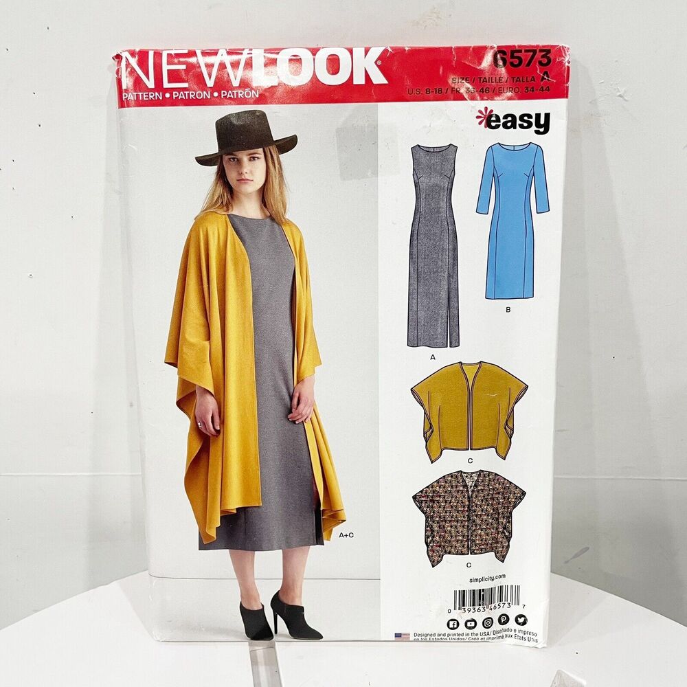 UNCUT‎ New Look Simplicity Women Sewing Pattern 6573 Easy  Dress Jacket Sz 8-18